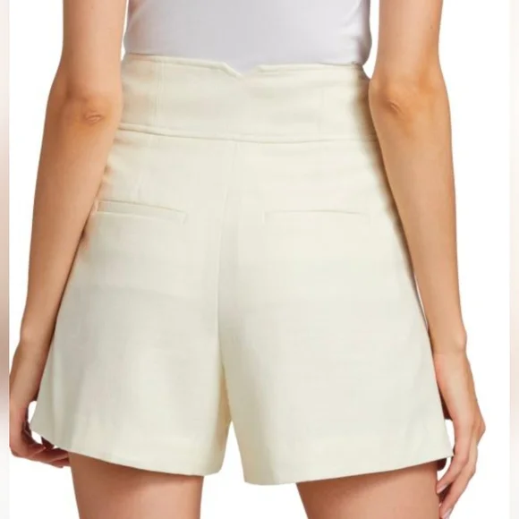 Veronica Beard High Waist Cream Shorts - Picture 2 of 5